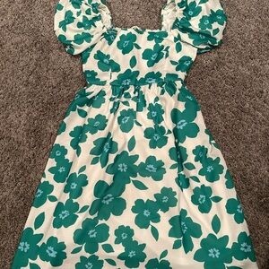 Altar'd State Green Floral Mini Dress
